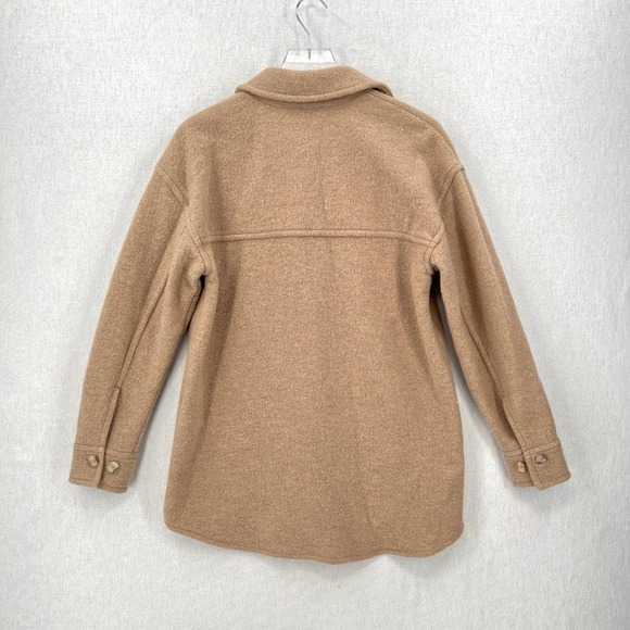 ARITZIA BABATON Pelli Jacket Womens XS Camel Tan Shacket Merino Wool Oversized - Picture 3 of 12